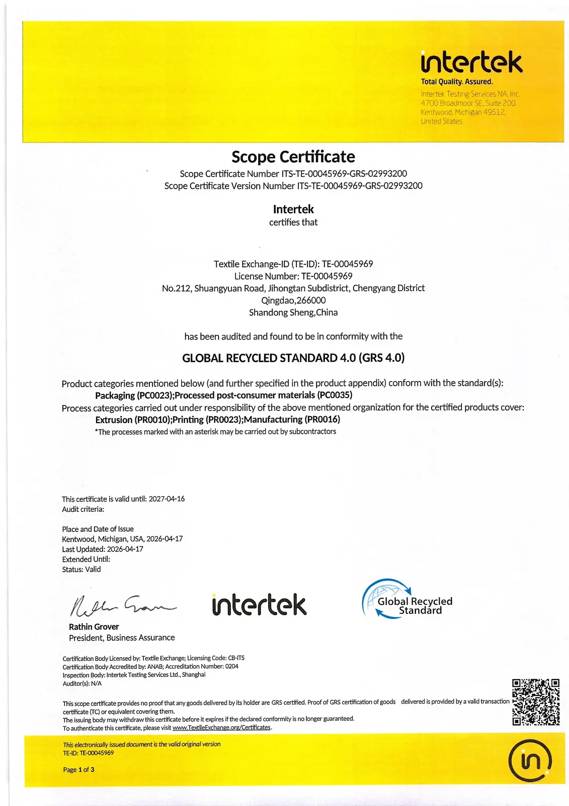 Certificado