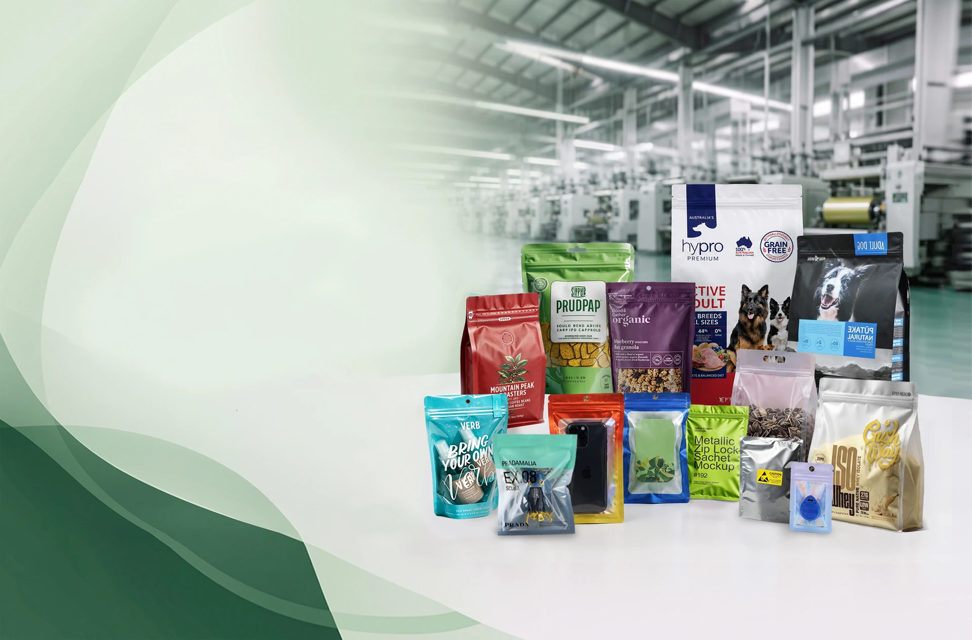 Custom flexible packaging bags — OEM & ODM stand-up pouches, flat-bottom bags and zipper pouches