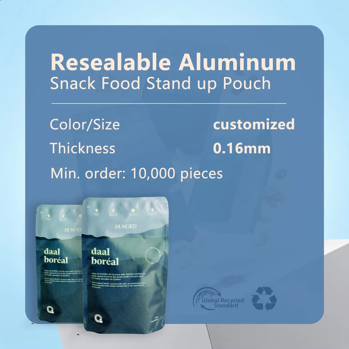 BOPP/LDPE/CPP Drawstring Flat Ice Bag — Heavy Duty, Custom Size