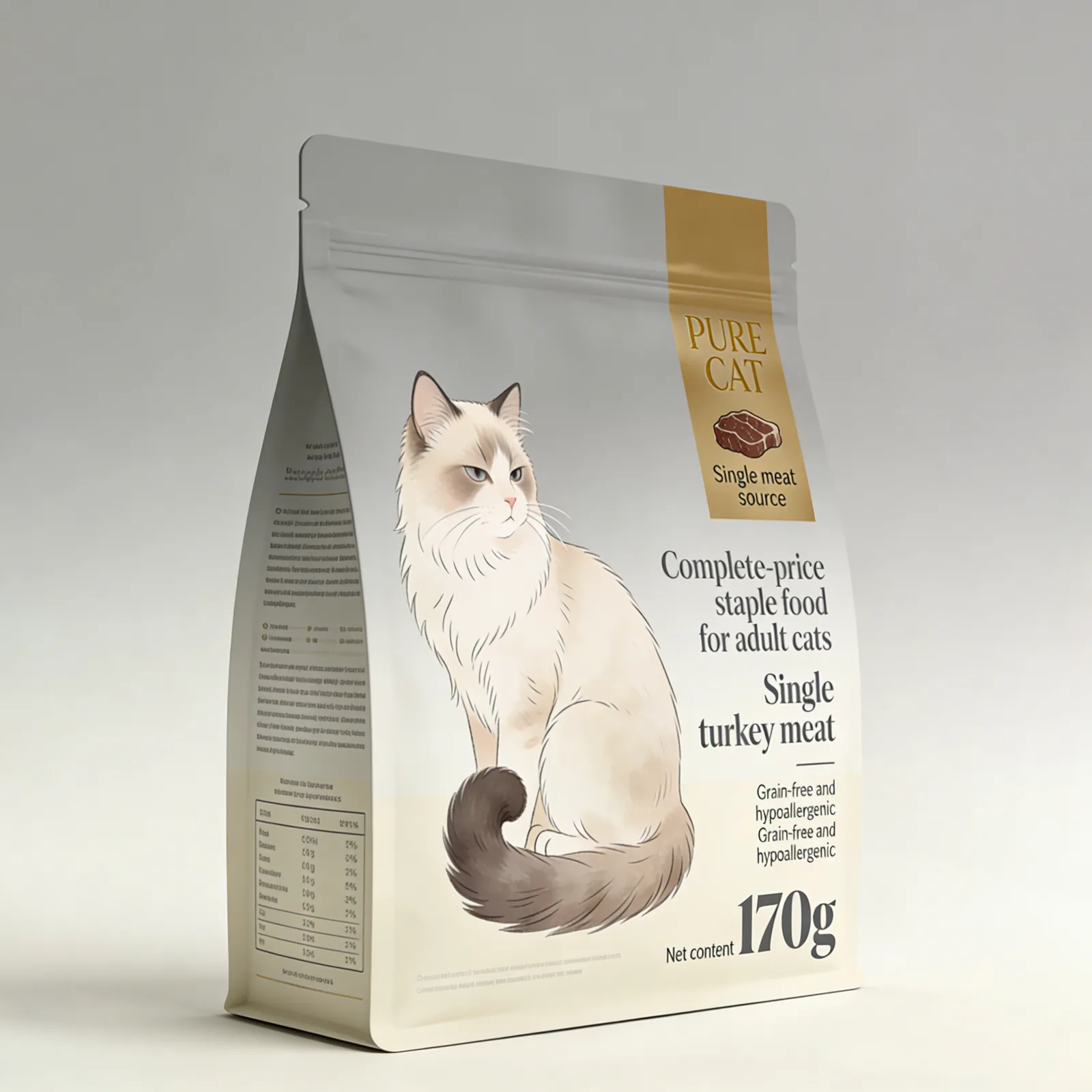 1.5kg 1.8kg 2kg Custom Design Flat Bottom Stand up Pouch with Side Gusset Bag for Dog Pet Cat Food Packaging