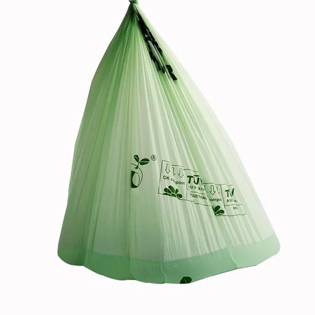 100% Compostable Cornstarch Sustainable Eco Friendly Heavy Duty Tall Kitchen Drawstring Biodegradable Trash Garbage Bag