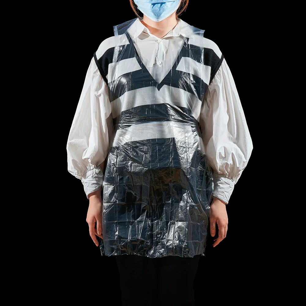 100 Pieces/Pack Children's Food Grade Disposable PE Gloves and Sleeveless Plastic Aprons