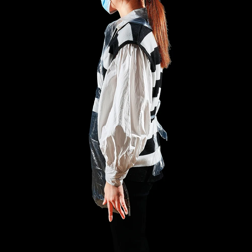 100 Pieces/Pack Children's Food Grade Disposable PE Gloves and Sleeveless Plastic Aprons