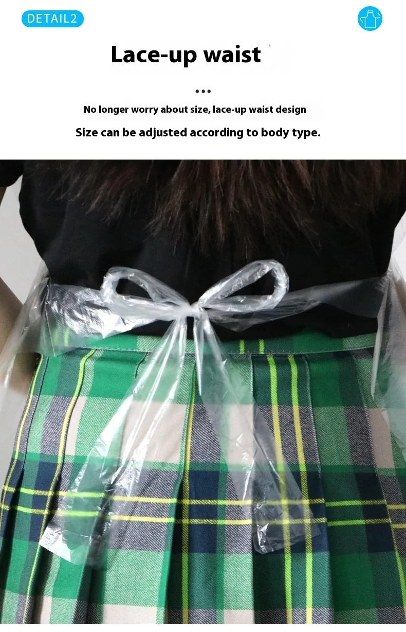 100 Pieces/Pack Children's Food Grade Disposable PE Gloves and Sleeveless Plastic Aprons
