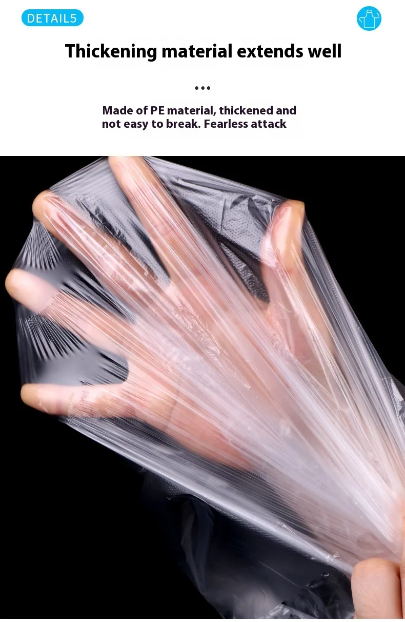 100 Pieces/Pack Children's Food Grade Disposable PE Gloves and Sleeveless Plastic Aprons