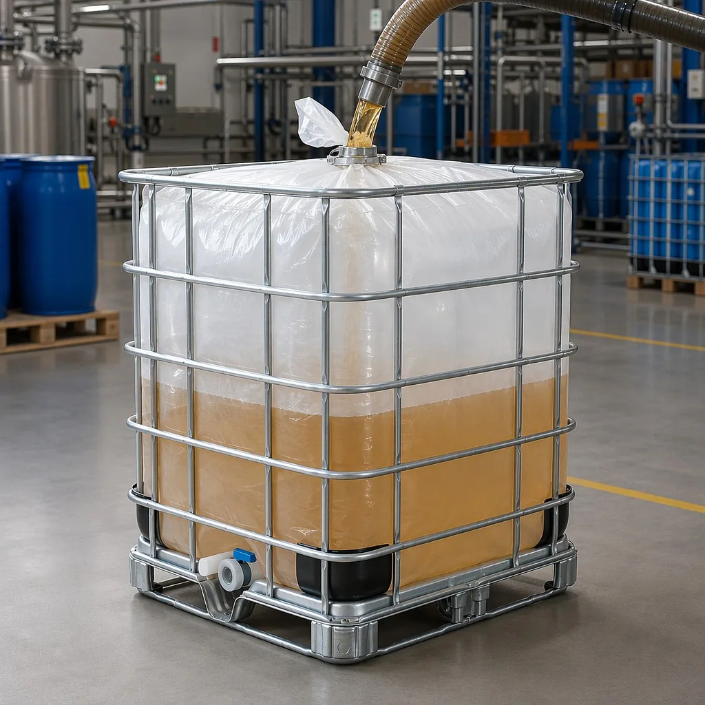 1000L PE IBC Tank Liner Bag with Taps Food Grade Custom for Oil Water and Milk Liquid Storage