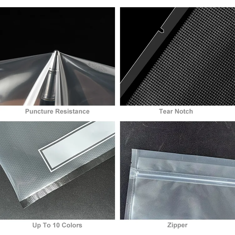 120 Micron Embossed Food Vacuum Sealer Bags with Plastic Retort Sealable Pouches for Food Storage