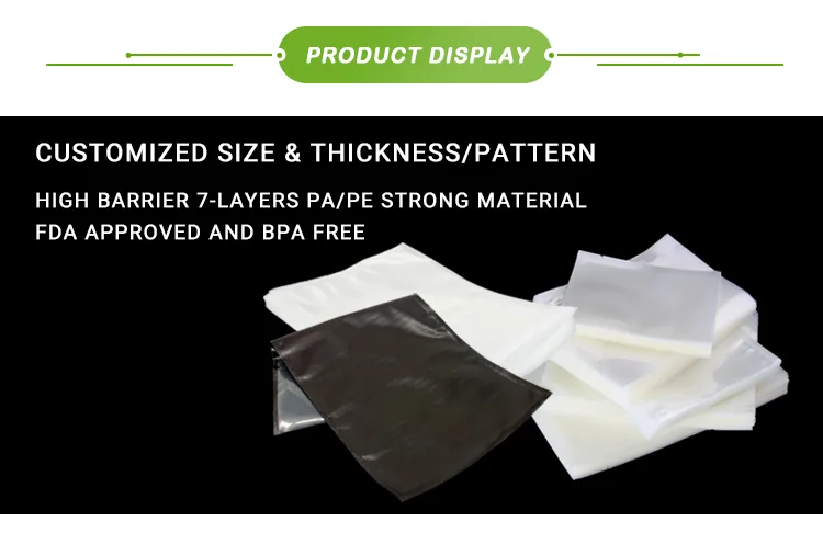 120 Micron Embossed Food Vacuum Sealer Bags with Plastic Retort Sealable Pouches for Food Storage