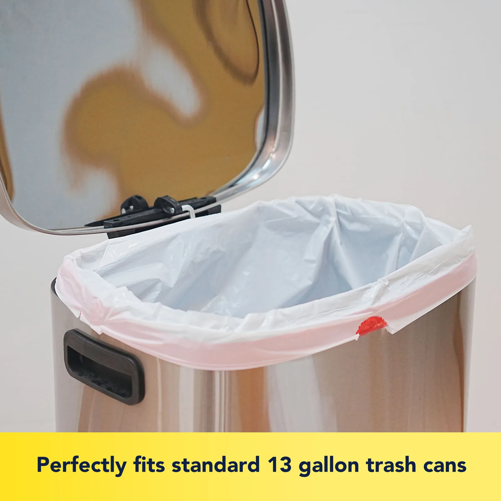 13 Gallon Drawstring Tall Kitchen Trash Bags Lemon Scent Odor Control Easy to Use Strong Garbage Bags for Home Kitchen Use
