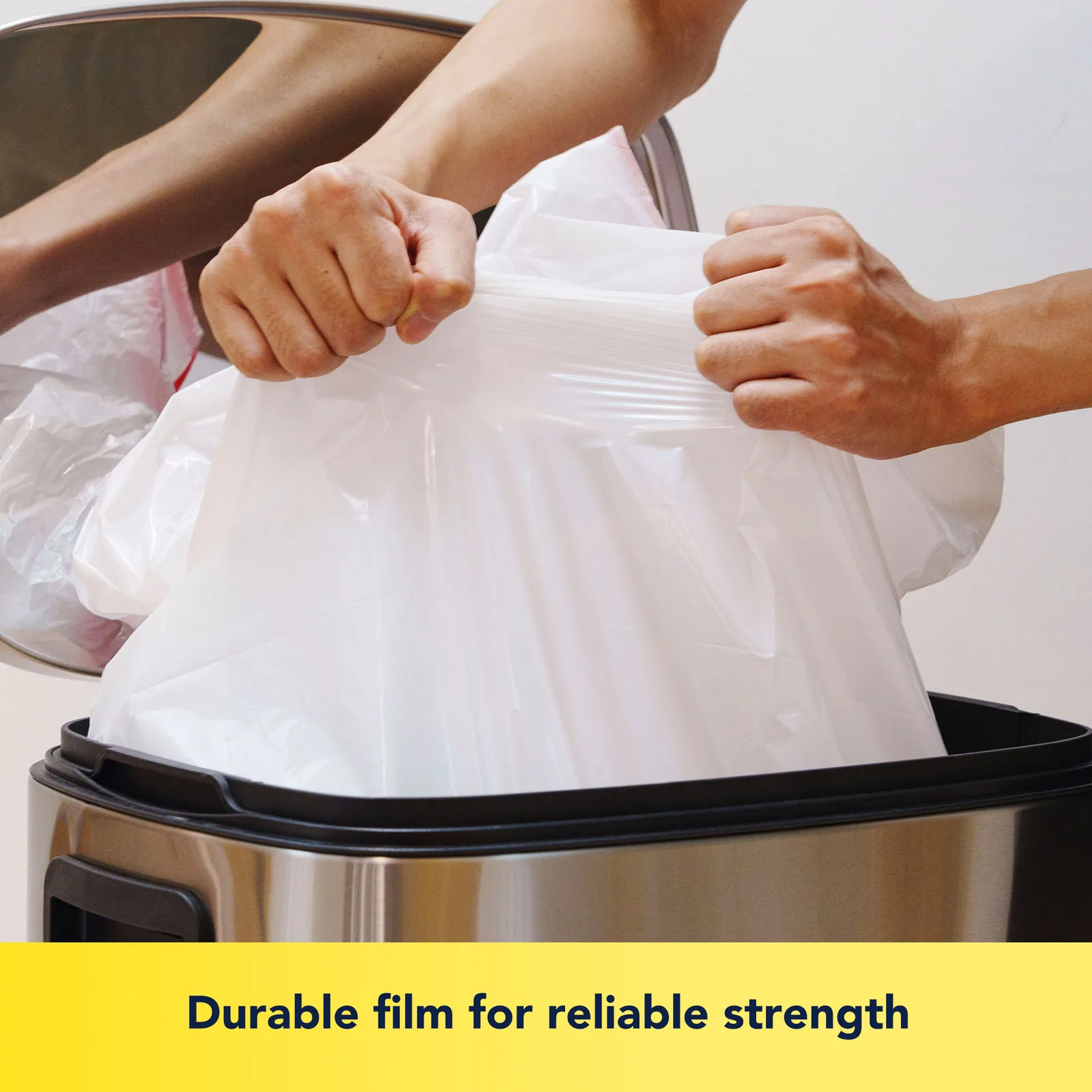 13 Gallon Drawstring Tall Kitchen Trash Bags Lemon Scent Odor Control Easy to Use Strong Garbage Bags for Home Kitchen Use