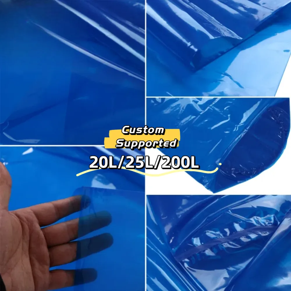 200L Large Capacity Reusable Blue LDPE Liner Bag for Industrial Round-Bottom Steel Drum for Chemical Transport Latex/Glass Water