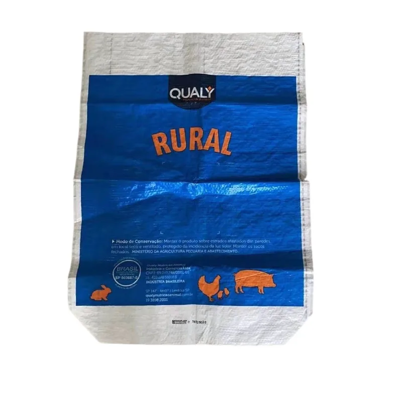 BOPP Laminated PP Woven Sacks 20kg 25kg 50kg Square Bottom Open Top for Animal Feed Charcoal and Heavy Duty Packing