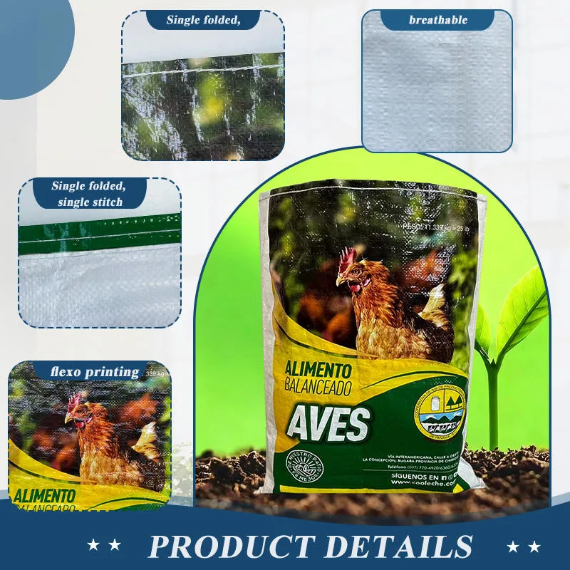 BOPP Laminated PP Woven Sacks 20kg 25kg 50kg Square Bottom Open Top for Animal Feed Charcoal and Heavy Duty Packing