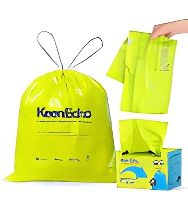 30L Plastic Drawstring Bin Liners Made From Ocean Fishing Nets Sea Salt Scented Recyclable Trash Bags 120 Pack