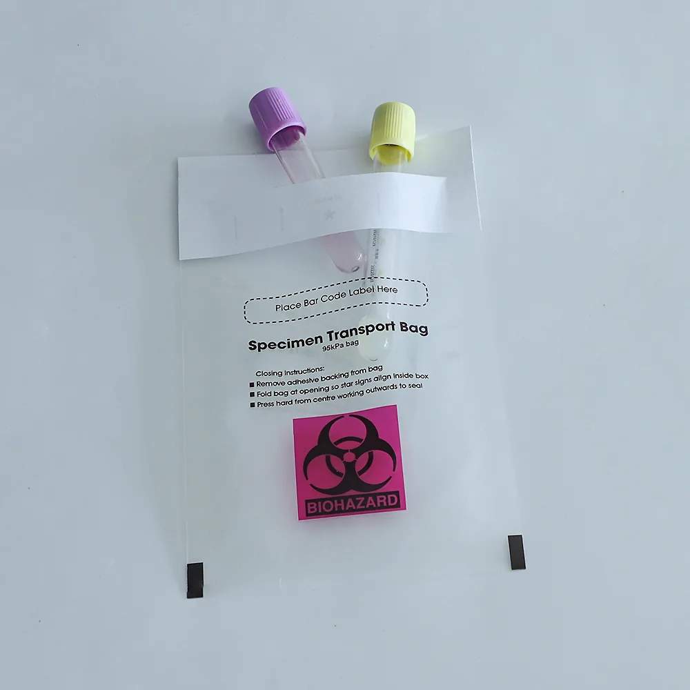 95kPa Specimen Secure Seal Biohazard Transport Bags with Airtight Safety for Dangerous Goods 32 Lbs UN3373 Compliant
