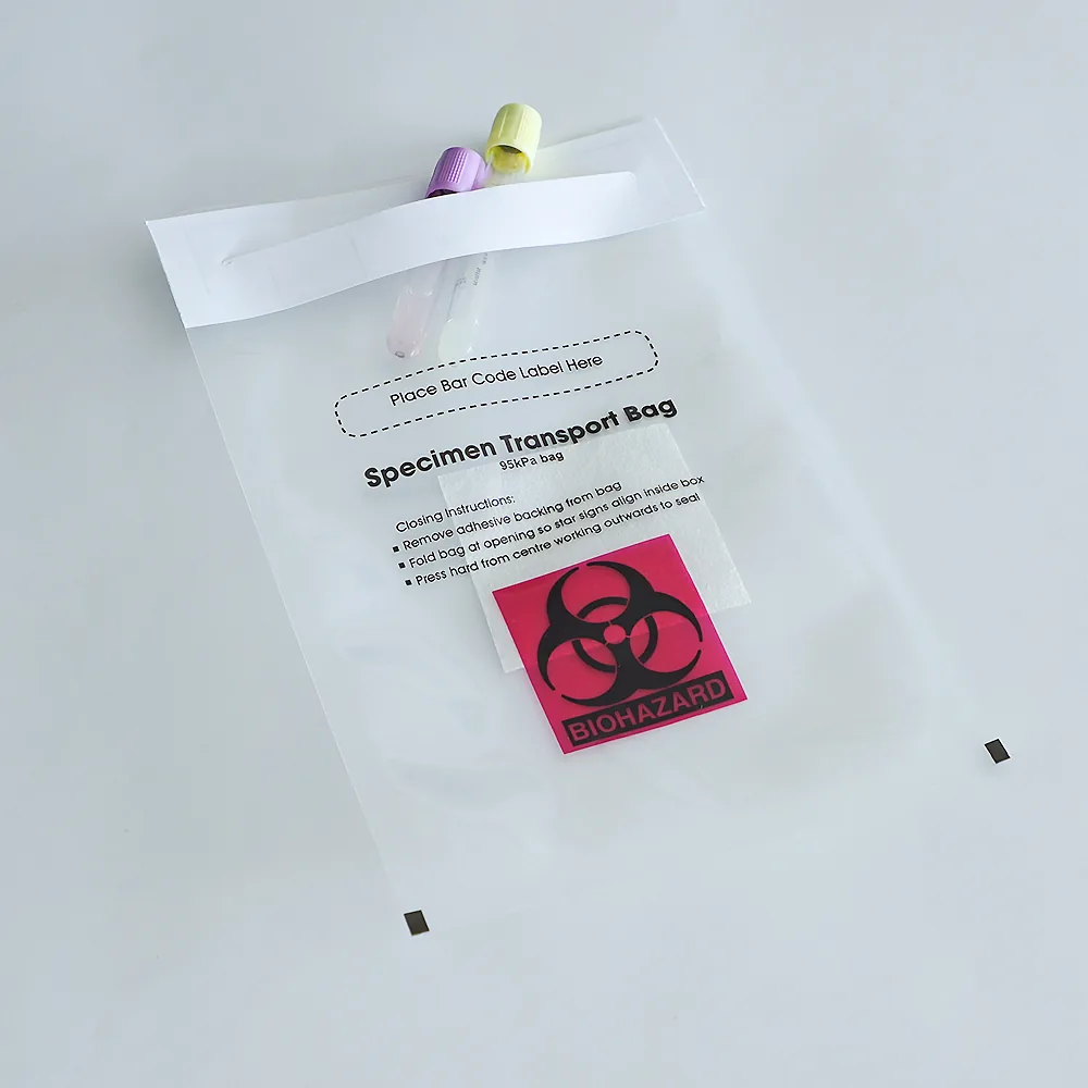 95kPa Specimen Secure Seal Biohazard Transport Bags with Airtight Safety for Dangerous Goods 32 Lbs UN3373 Compliant