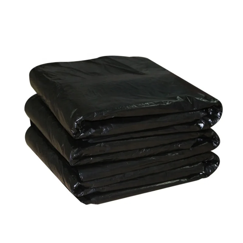 and PE Big Size Black Flat Garbage Plastic Bag for Restaurant