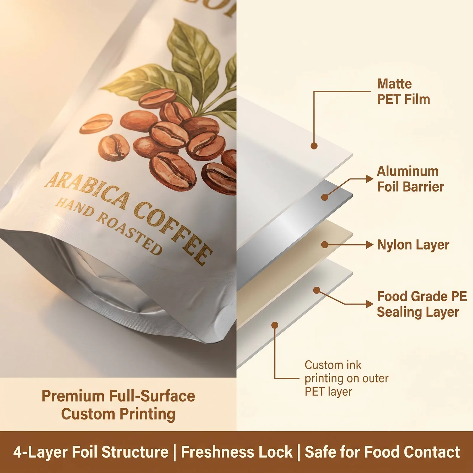 Anti Static ESD Stand up Pouch Zipper Bag Metallic Foil Shielding Packaging Bag for Electronic Component