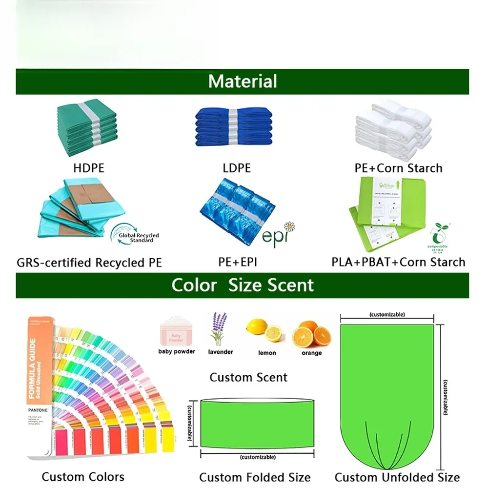 Biodegradable Custom Logo Cat Litter Refill Bags-6.5M to 10M Sizes Eco-Friendly & Strong Odor Control