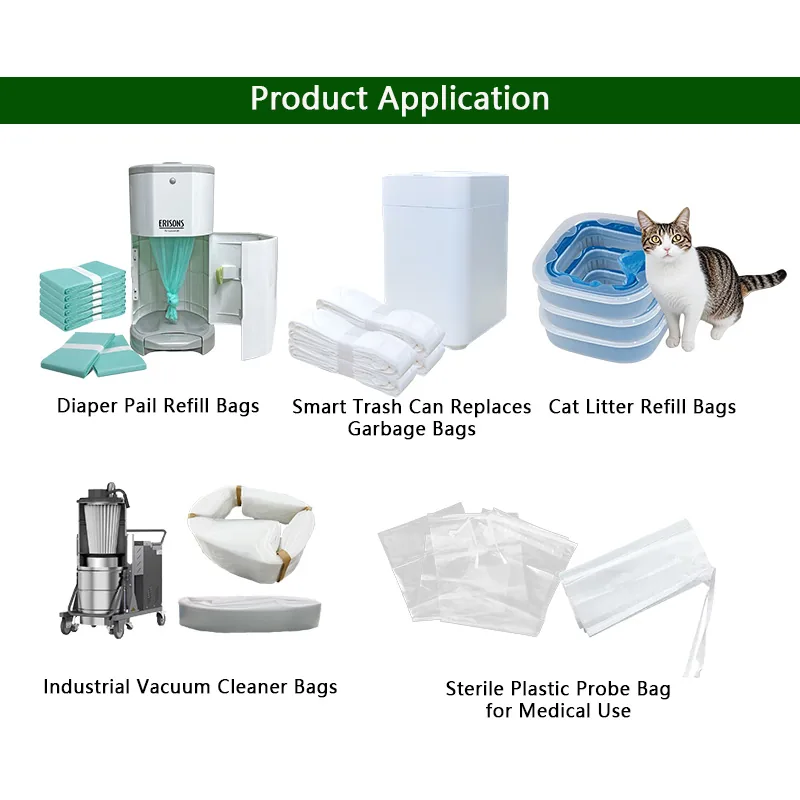 Biodegradable Custom Logo Cat Litter Refill Bags-6.5M to 10M Sizes Eco-Friendly & Strong Odor Control