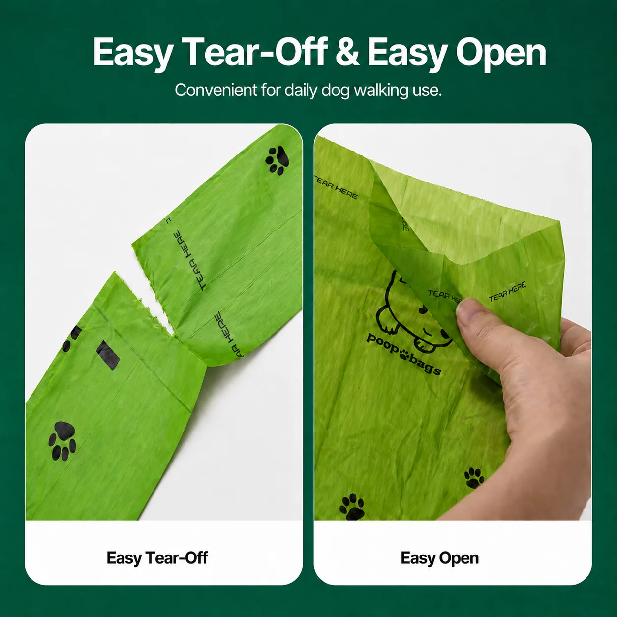Biodegradable Scented Dog Poop Bags Compostable PBAT Leak Proof Pet Waste Disposable Bags Custom Printed