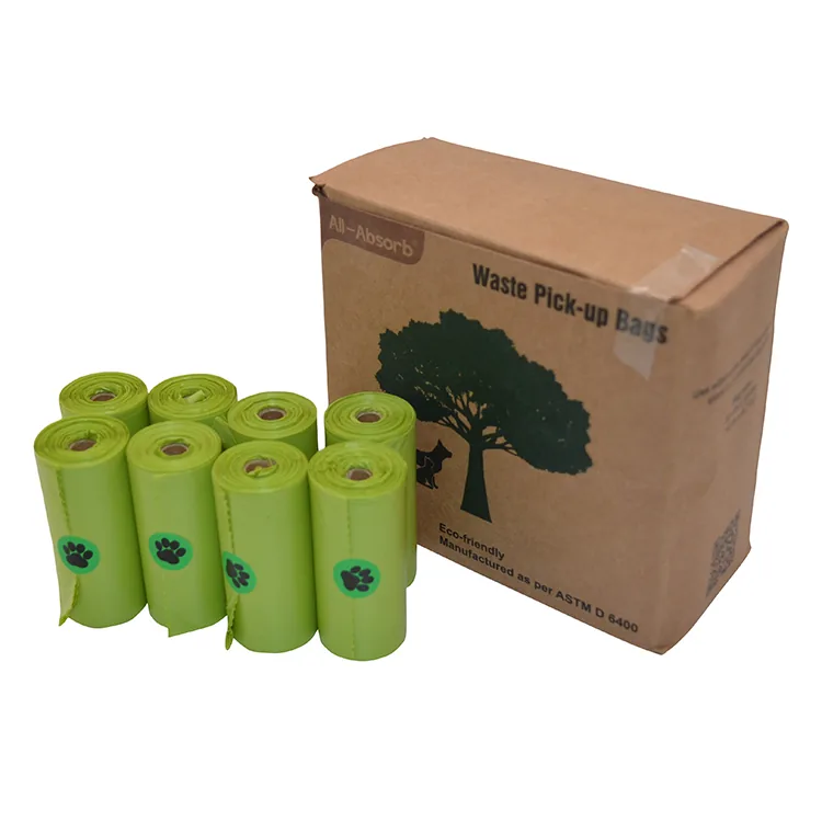 Biodegradable Scented Dog Poop Bags Compostable PBAT Leak Proof Pet Waste Disposable Bags Custom Printed