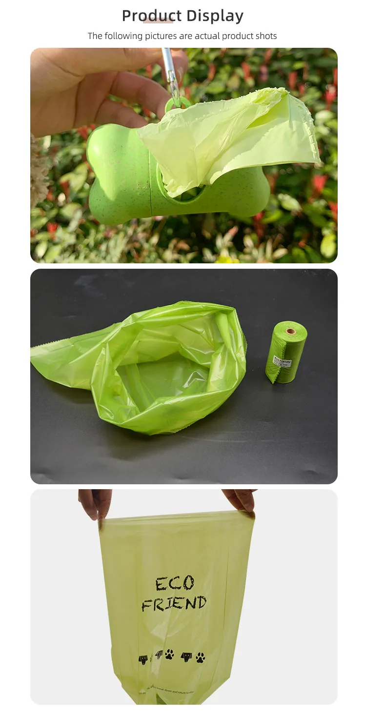 Biodegradable Scented Dog Poop Bags Compostable PBAT Leak Proof Pet Waste Disposable Bags Custom Printed