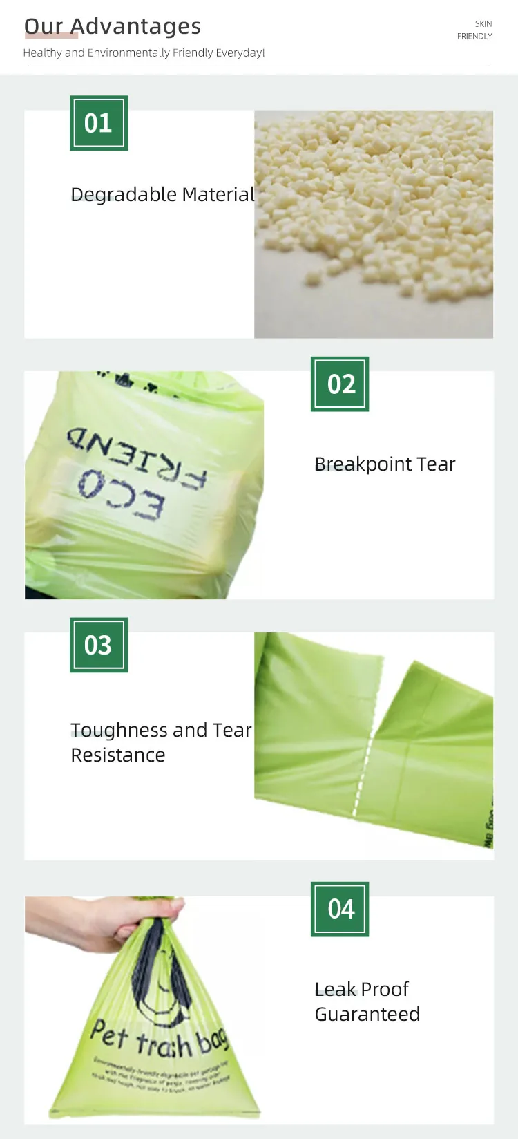 Biodegradable Scented Dog Poop Bags Compostable PBAT Leak Proof Pet Waste Disposable Bags Custom Printed