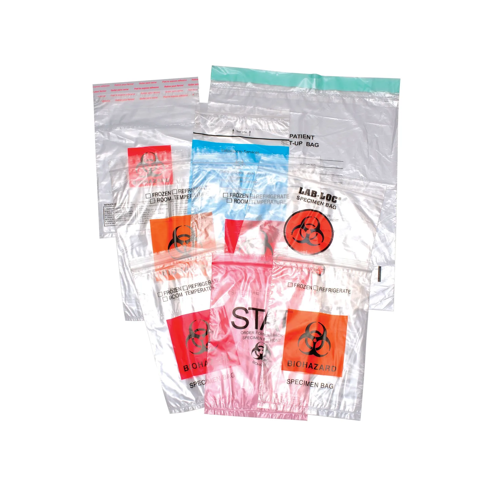 Biohazard Specimen Bags with Label Area 6" X 10" Leak-Proof Zipper Seal for Blood/Urine Samples Hospital/Lab Sample Storage
