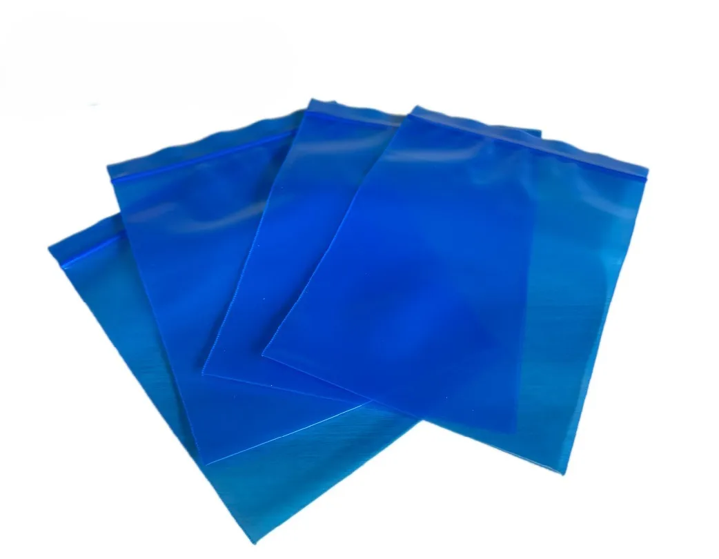 Blue VCI Anti Rust Zipper Bag Moisture Proof Self Sealing Plastic Bag for Metal Parts Hardware Storage