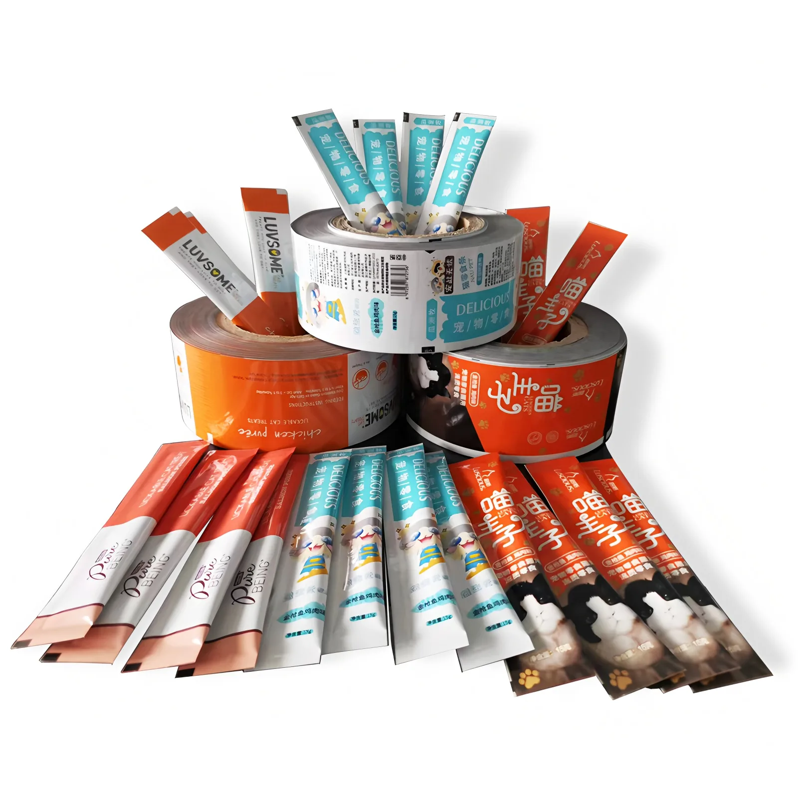 Custom Printed BOPP Food Grade Rollstock Film VFFS Flow Wrap Heat Sealable High Barrier Moisture Proof