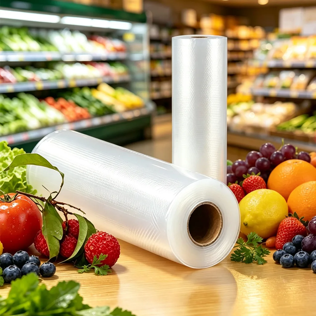 Custom Roll Film Packaging - Produce Bags and Printed Food Grade Laminated Rollstock in PE/PET