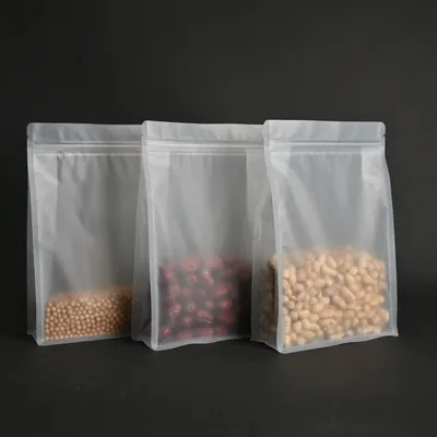 Clear Flat Bottom Box Pouch for Sugar, Coffee & Dry Goods