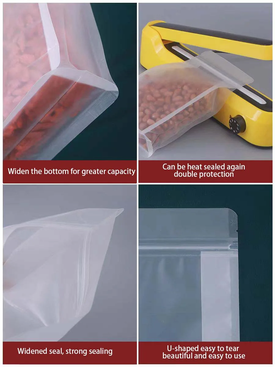 Clear Flat Bottom Box Pouch for Sugar, Coffee & Dry Goods