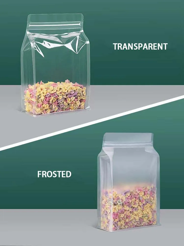 Clear Flat Bottom Box Pouch for Sugar, Coffee & Dry Goods
