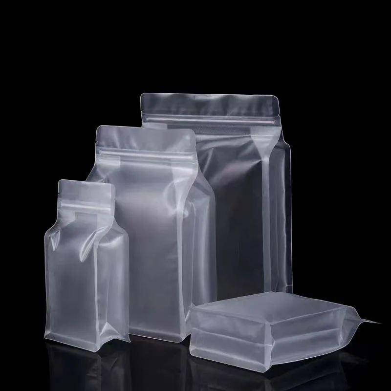 Clear Flat Bottom Box Pouch for Sugar, Coffee & Dry Goods