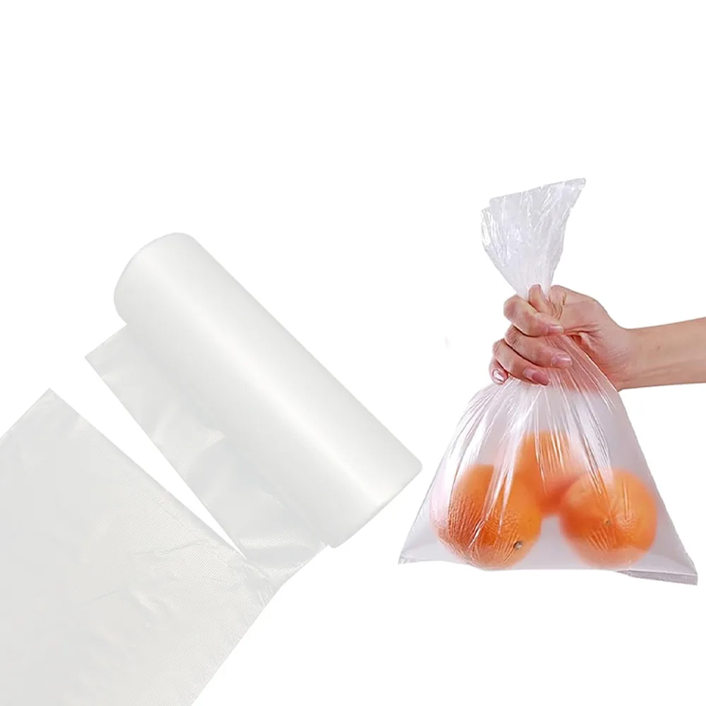 Clear PE Flat Produce Bags on Roll for Fruit and Vegetables