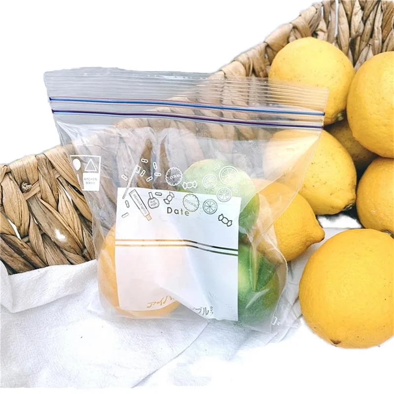 Clear PE Plastic Recyclable Gravure Printed Reusable Ziplock Bag Fresh-Keeping Storage Fruit Vegetables Snacks Salad
