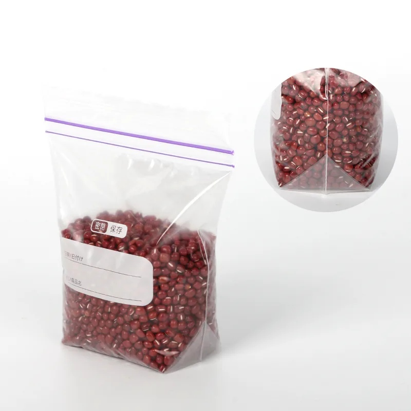 Clear PE Plastic Recyclable Gravure Printed Reusable Ziplock Bag Fresh-Keeping Storage Fruit Vegetables Snacks Salad