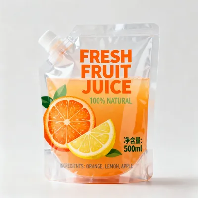 Clear PE Stand-Up Spout Pouch for Juice and Drinks