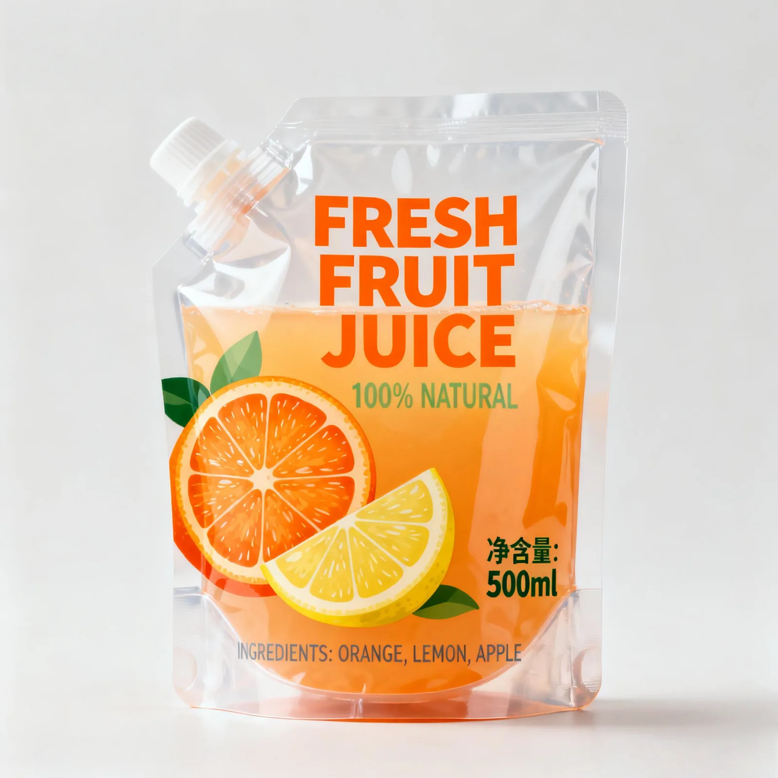 Clear PE Stand-Up Spout Pouch for Juice and Drinks