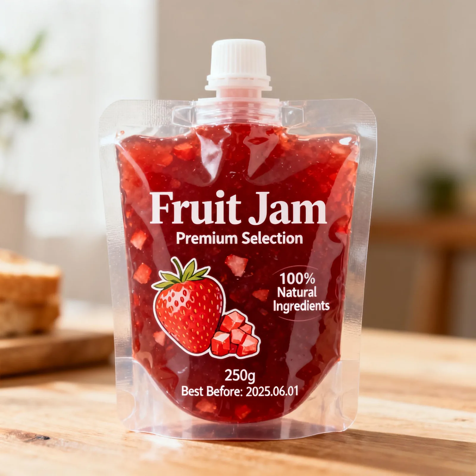 Clear PE Stand-Up Spout Pouch for Juice and Drinks