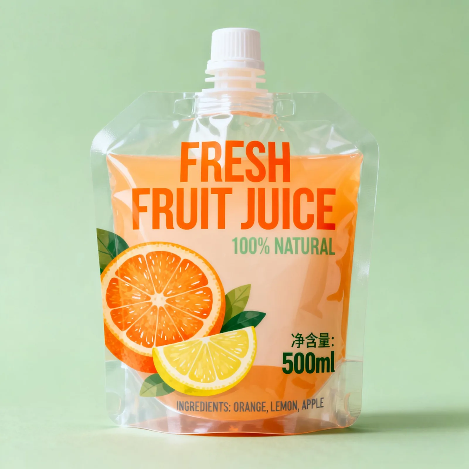 Clear PE Stand-Up Spout Pouch for Juice and Drinks