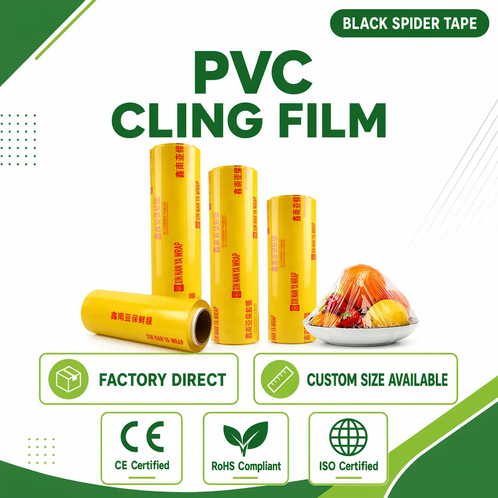 Cling Film Stretch Clear Wrapping PVC Stretch Cling Film Roll Food Grade Plastic Film for Food Packaging