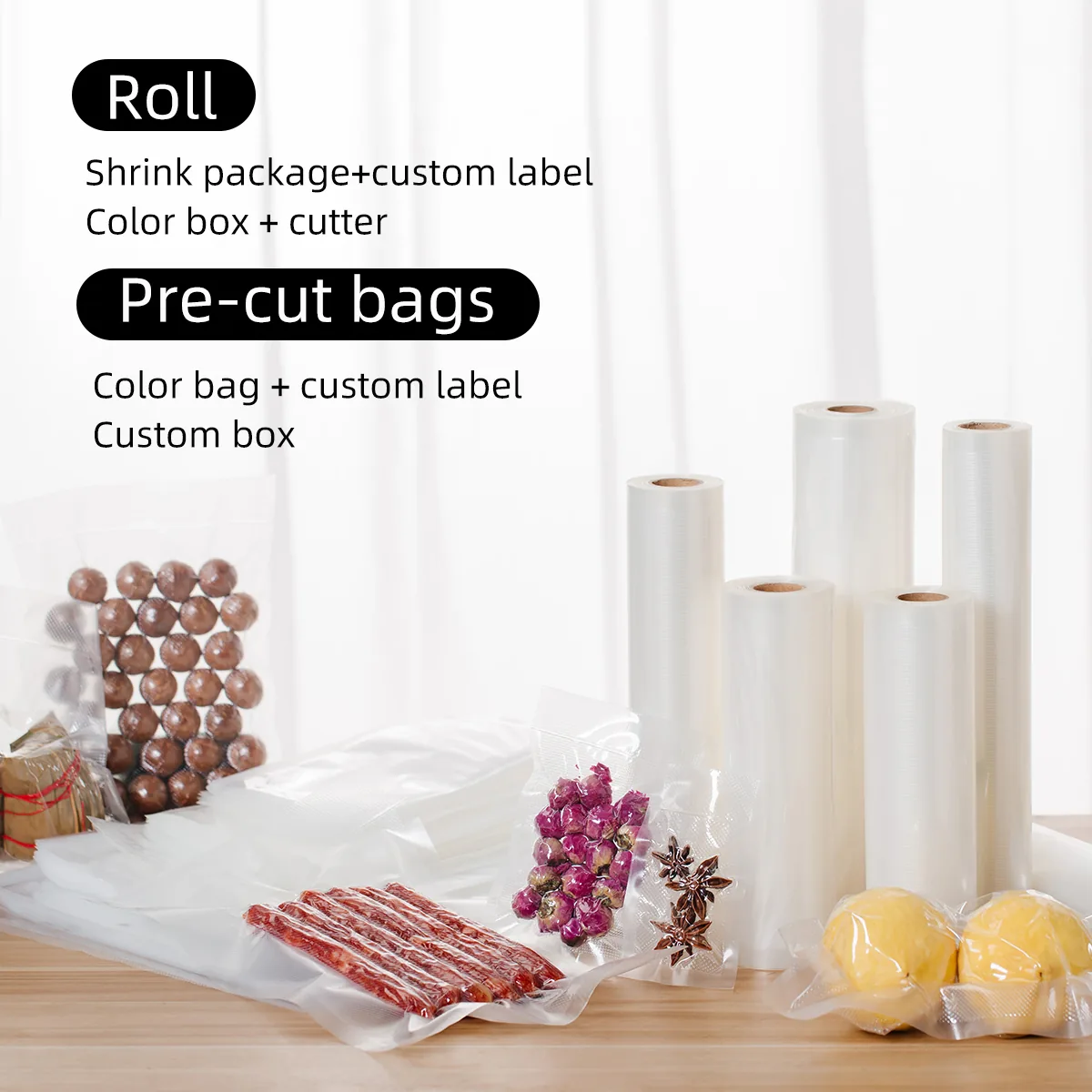 Commercial Grade 11\" X 16\" Large Vacuum Sealer Bag 3 Mil Gallon Size Pre-Cut Plastic Chamber for Food Security