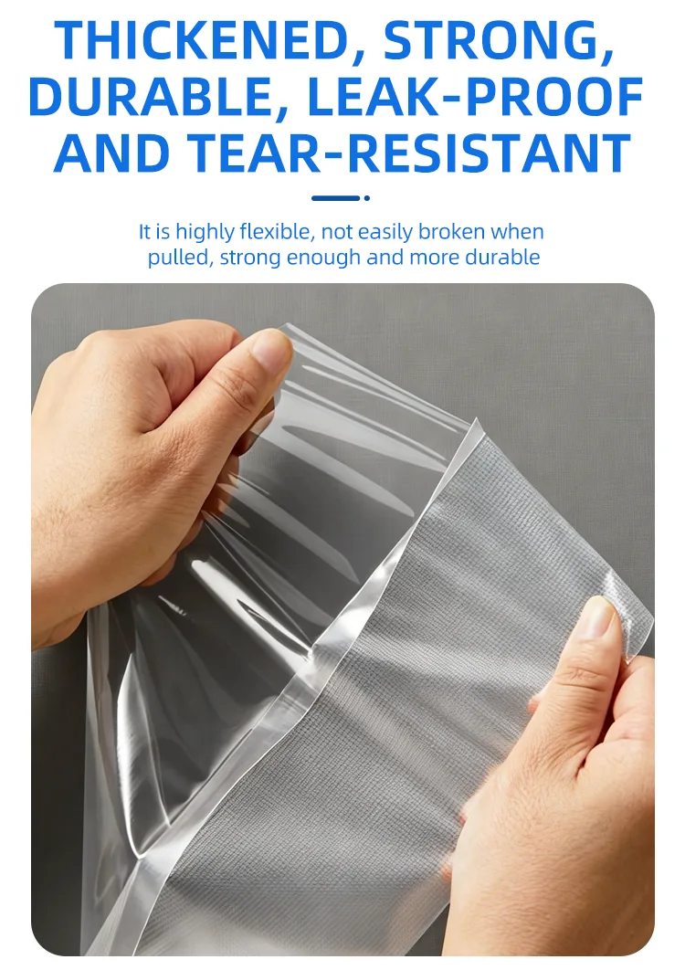 Commercial Grade 11\" X 16\" Large Vacuum Sealer Bag 3 Mil Gallon Size Pre-Cut Plastic Chamber for Food Security