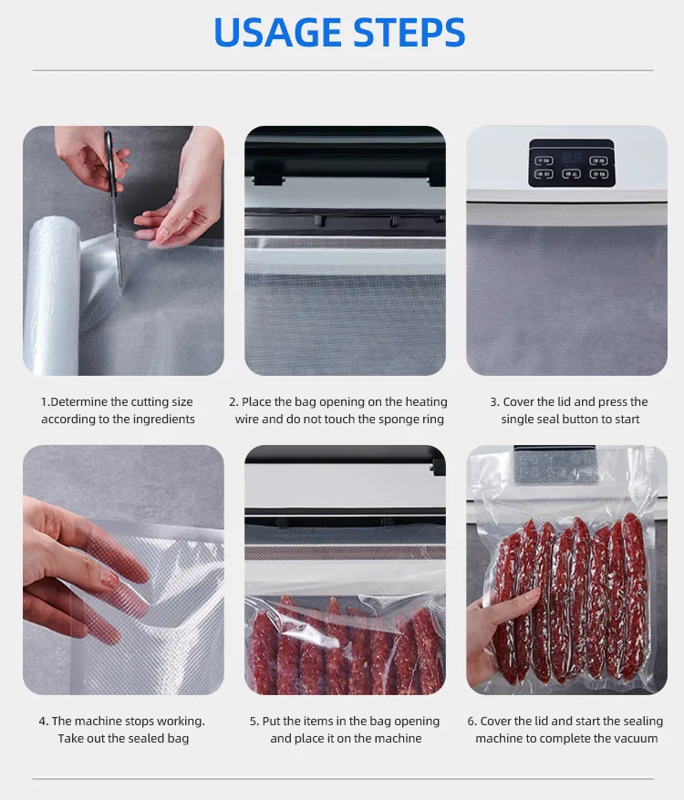 Commercial Grade 11\" X 16\" Large Vacuum Sealer Bag 3 Mil Gallon Size Pre-Cut Plastic Chamber for Food Security