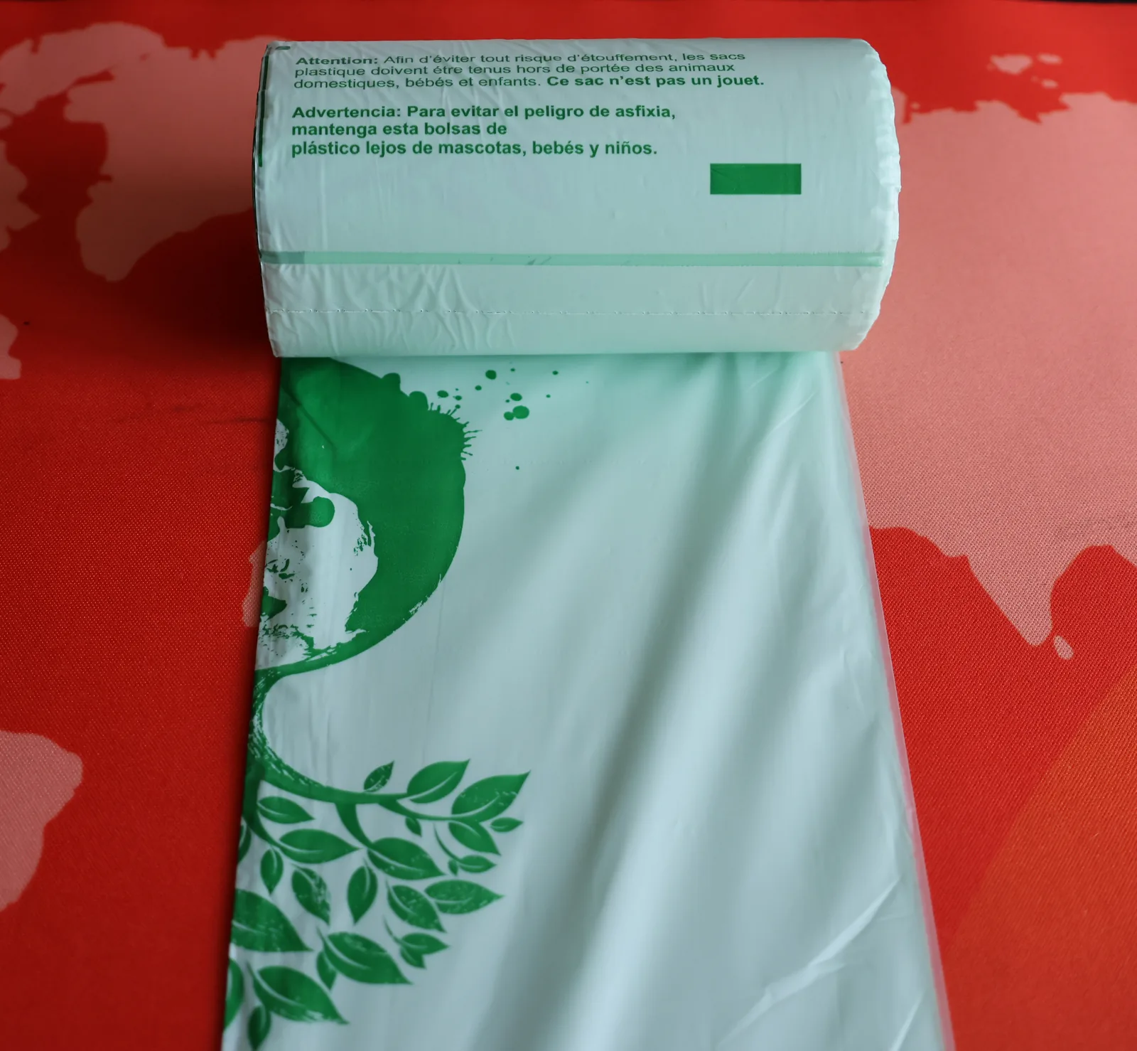 Compostable Biodegradable PLA+PBAT Star Seal Heat Seal Core-less Flat Trash Bags Garbage Bag on Roll