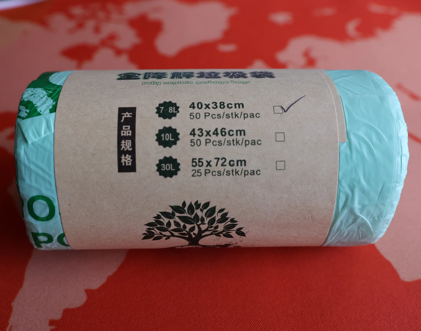Compostable Biodegradable PLA+PBAT Star Seal Heat Seal Core-less Flat Trash Bags Garbage Bag on Roll