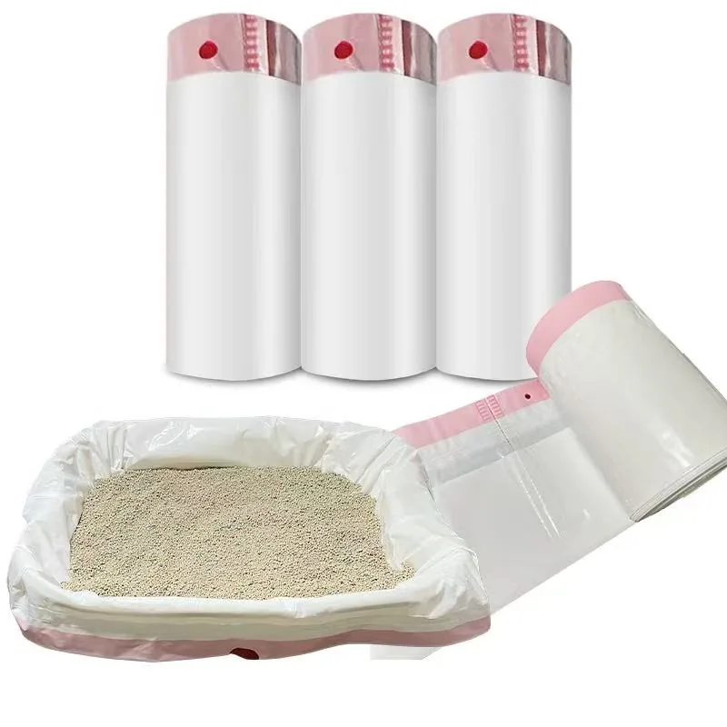 Cross-border Tear-free 15-20 Micron Thick Oversized Drawstring High-density Catlitter Bags Extra-heavy-duty Original Fragrance
